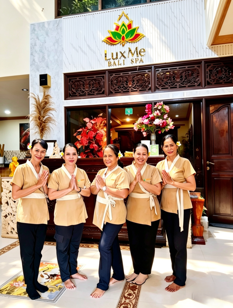 Spa therapist providing treatment at LuxMe Bali Spa