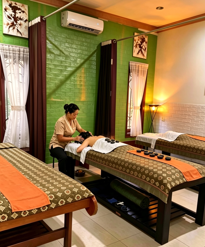 Peaceful treatment room at LuxMe Bali Spa in Jimbaran
